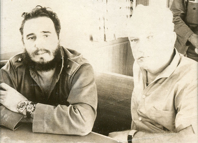 Donovan (right) and Fidel Castro in Cuba, 1963. Courtesy of John Donovan