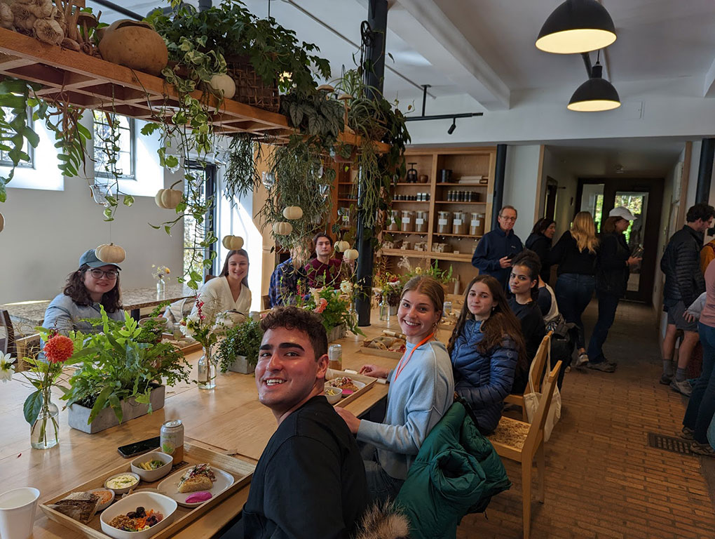 Students sitting at a table 