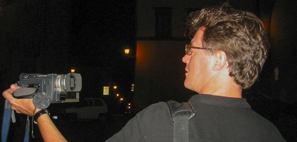 Man holding video camera