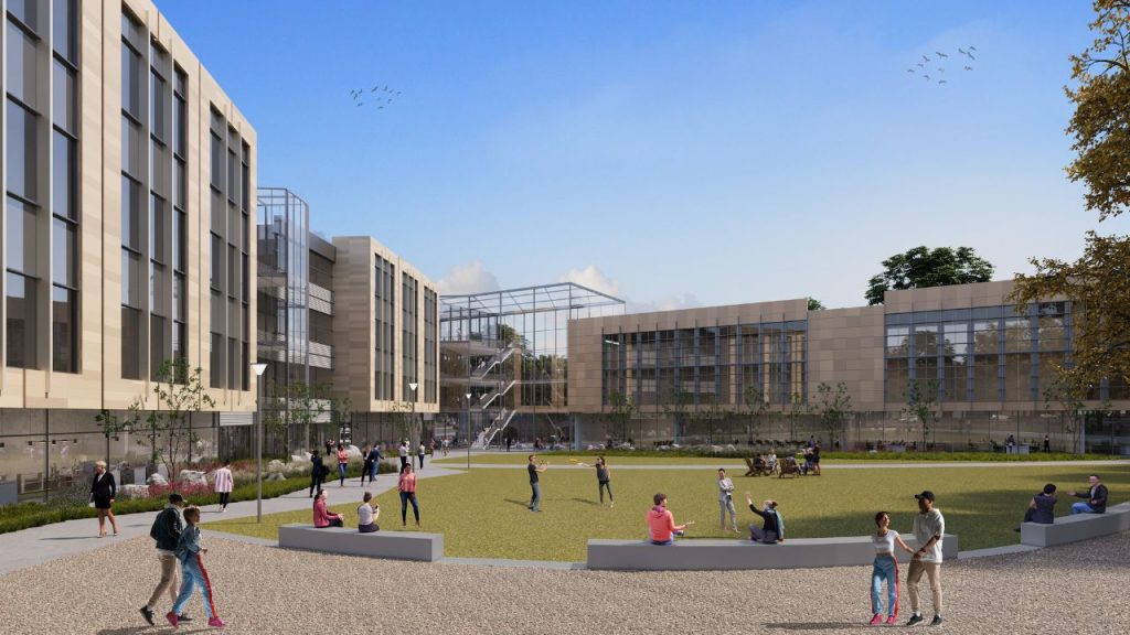 A rendering of the plans for a new integrated science center at Fordham University