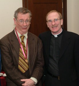 Robert Hinkle and Joseph M. McShane, S.J., president of Fordham, at the 1841 Awards ceremony