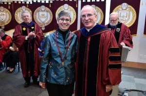 Linda LoSchiavo with Father McShane