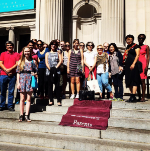 Parents on tour at the Met with Isabelle Frank and Midori Yamamura.