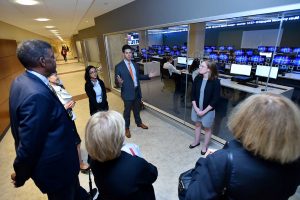 Students took guests on tours of the building. Photo by Dana Maxson