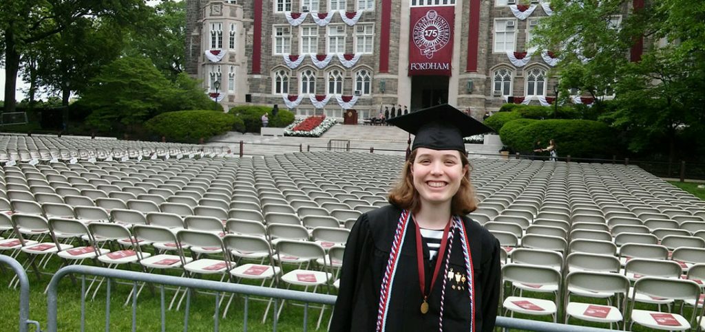 Melanie Sheehan on Eddies Parade before commencement 2017