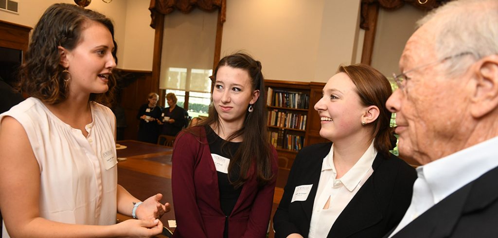 Lucie Taylor, Rose O'Neill and Natalie Grammer chat with Maurice J. (Mo) Cunniffe on Oct. 19