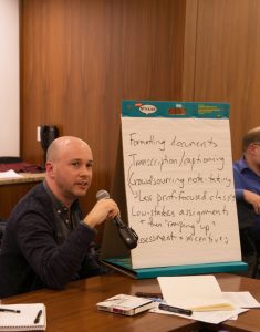 Image: Fordham faculty discuss strategies for student success at a workshop focused on accessible and inclusive learning.