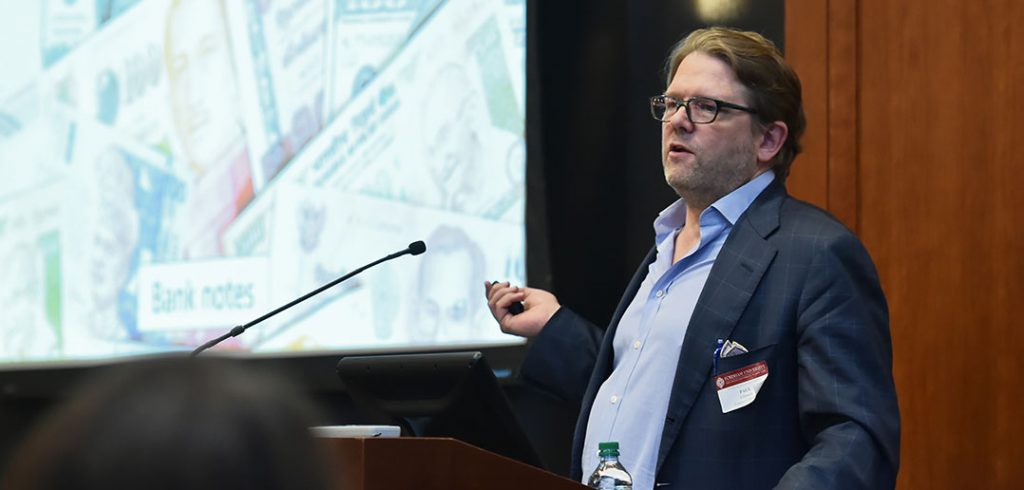 Paul Johnson, speaking at the Fordham at the Forefront lecture