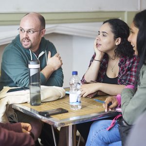 GSS students in conversation at Oxford House