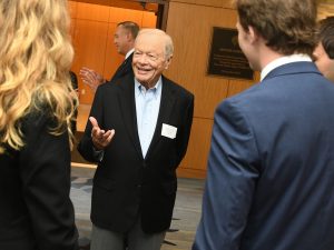 Maurice Cunniffe speaks with the scholars named in his honor