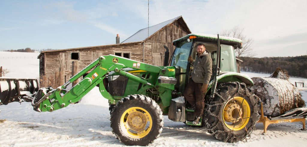 Aubin on his Bison Farm