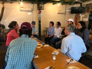 Fordham faculty members sitting around a table