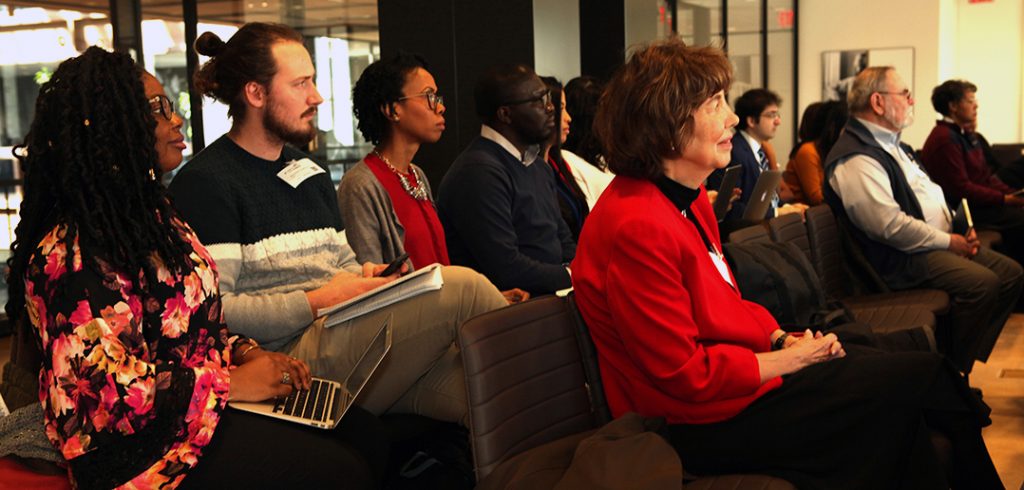 The U.N. listens to presentations about the U.S. southern border at the Ford Foundation for a hearing held by the U.N. Committee on Migration.