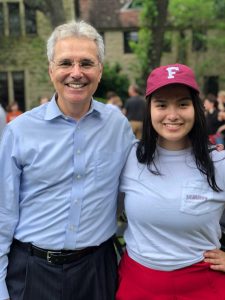 DePinho and his daughter Alexis on the Rose Hill campus.