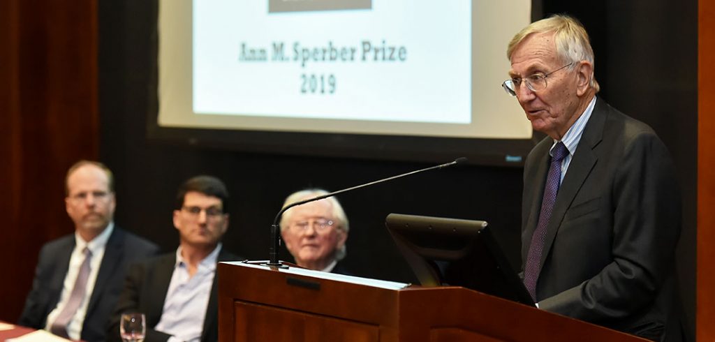 Seymour Hersh at a podium