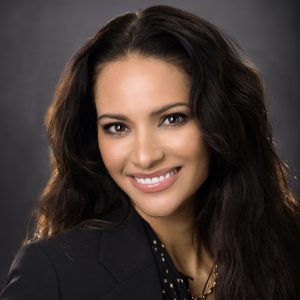 A studio portrait of a woman