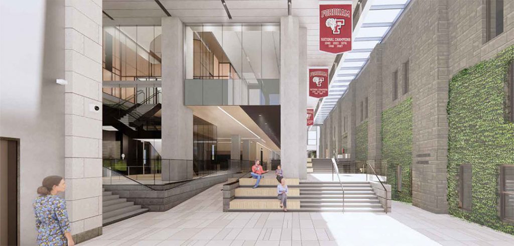 Rendering of the new campus center arcade