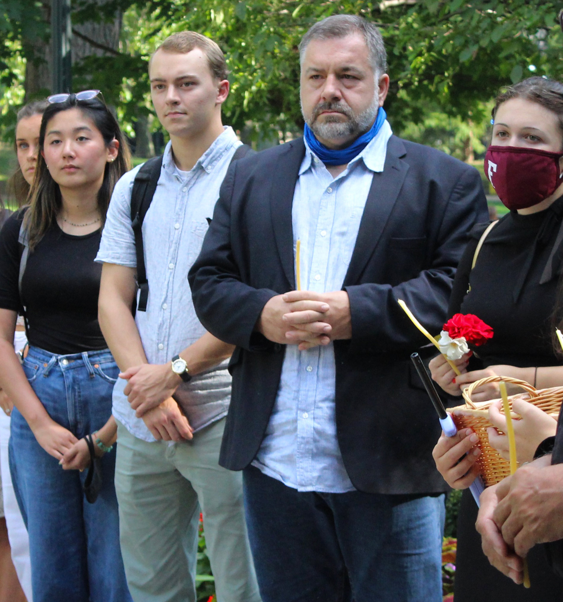 People at an interfaith prayer service for 9/11