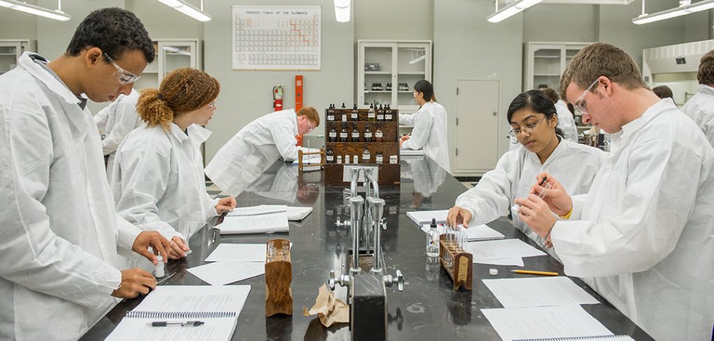 Students in a science lab