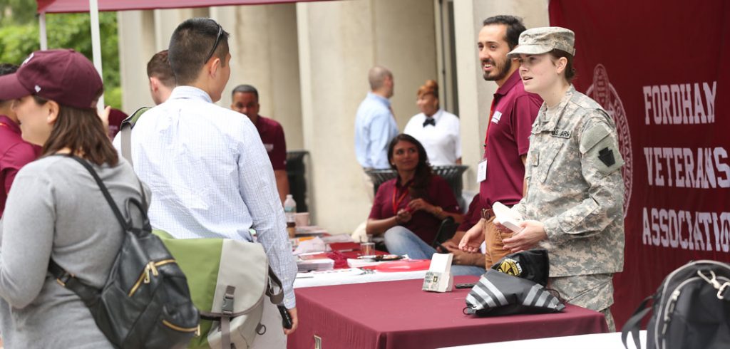 A veteran table at a career fair