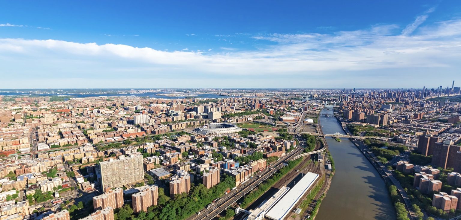 Aerial view of the Bronx, New York City