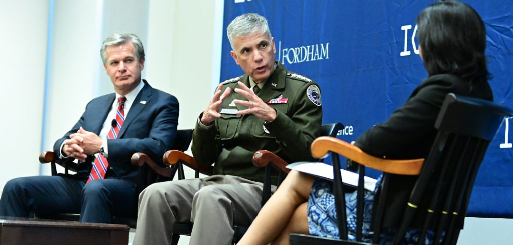 Three people on a panel