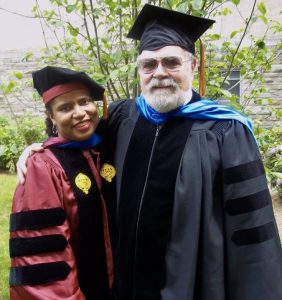 Tia Noelle Pratt and Orlando Rodriguez at Pratt's Fordham Commencement