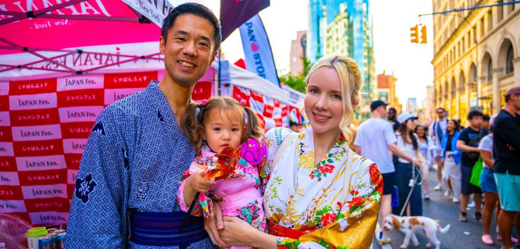 Couple with baby at Japan Fes