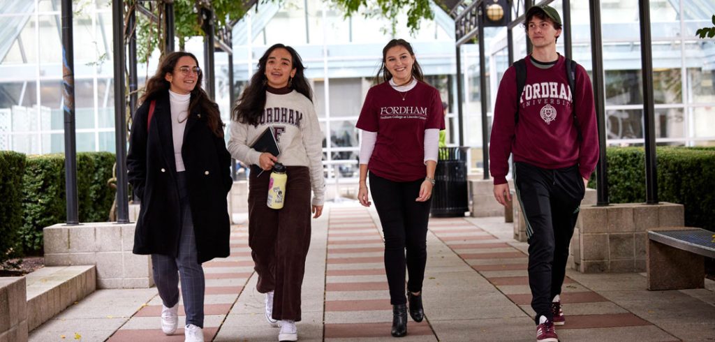 Students walking on campus