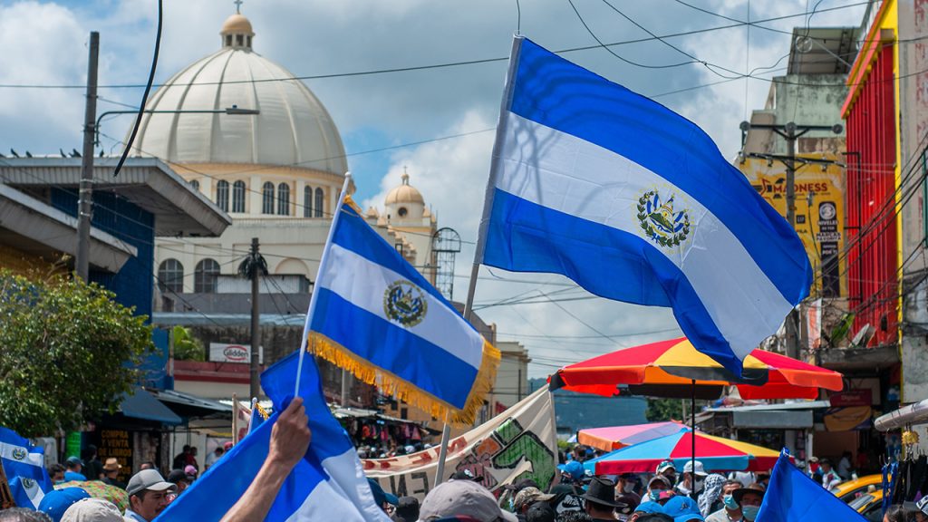 Political protest in San Salvador in 2021