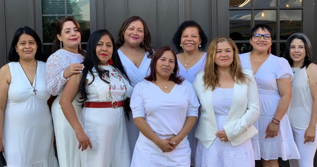 The first cohort of the women's Values and Faith-Based Leadership Photo, which is part of Fordham's Community ESL Program.